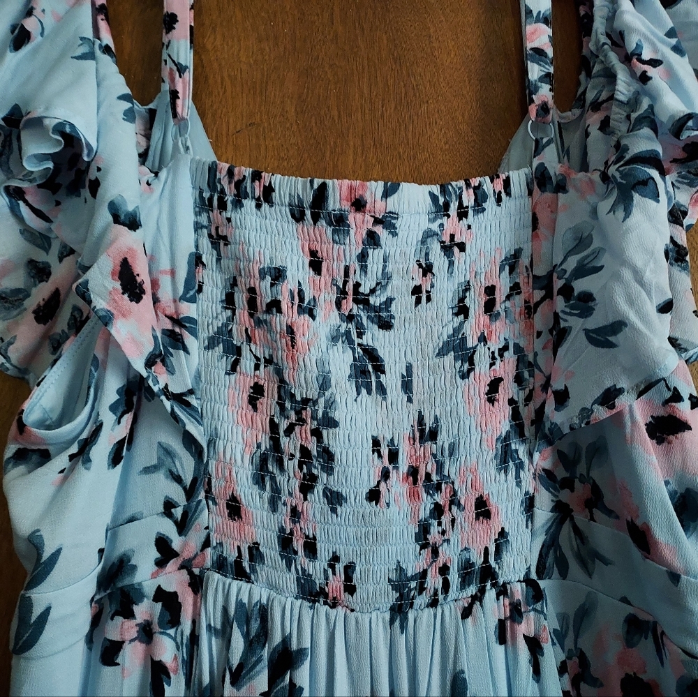 torrid Light Blue Floral Ruffle Dress - Picture 8 of 13